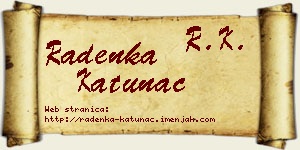 Radenka Katunac vizit kartica
